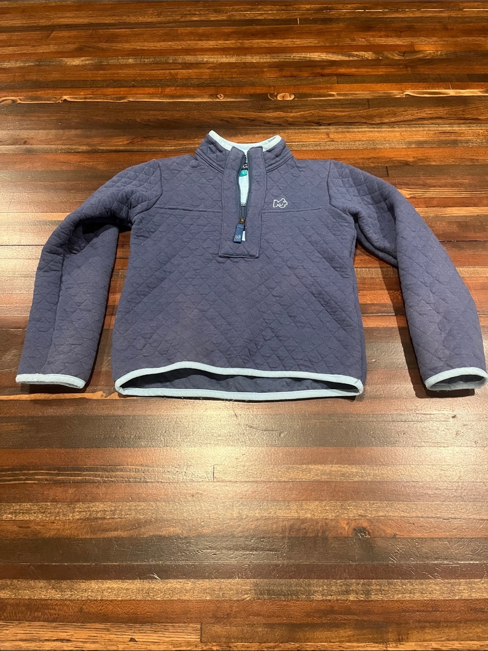 Prodoh Kids Quilted Half-Zip Jacket in Navy with Light Trim size 6